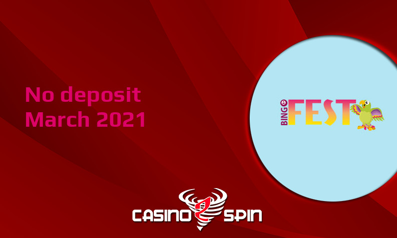 Latest no deposit bonus from BingoFest Casino 25th of March 2021